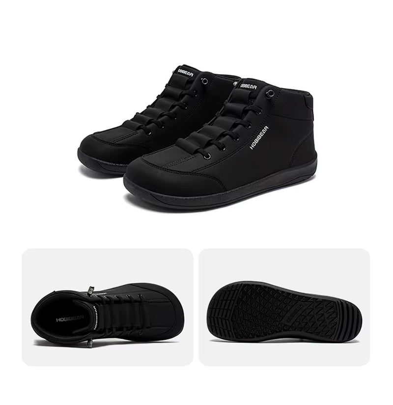 Mid Top Barefoot Shoes Mens Womens Wide Toe Ankle Boots Outdoor Non-Slip Artificial Leather Shoes