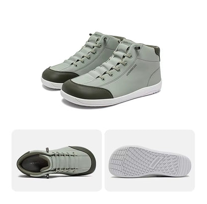 Mid Top Barefoot Shoes Mens Womens Wide Toe Ankle Boots Outdoor Non-Slip Artificial Leather Shoes