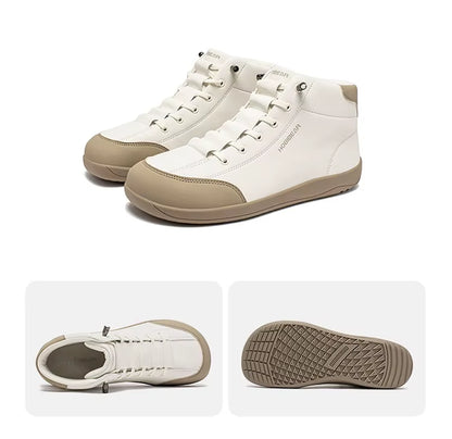 Mid Top Barefoot Shoes Mens Womens Wide Toe Ankle Boots Outdoor Non-Slip Artificial Leather Shoes