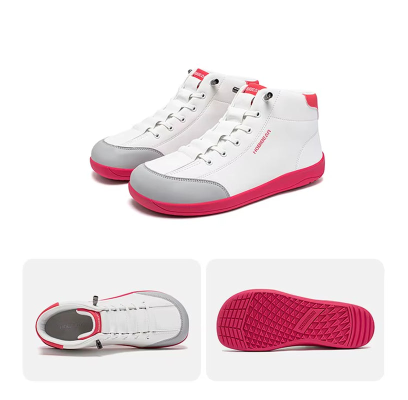 Mid Top Barefoot Shoes Mens Womens Wide Toe Ankle Boots Outdoor Non-Slip Artificial Leather Shoes