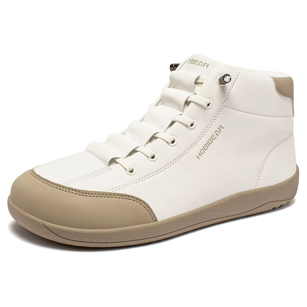 Mid Top Barefoot Shoes Mens Womens Wide Toe Ankle Boots Outdoor Non-Slip Artificial Leather Shoes